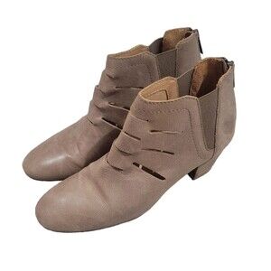 Aquatalia Freida Sport Calf Ankle Boots Size 9.5 Brown Laser Cutouts